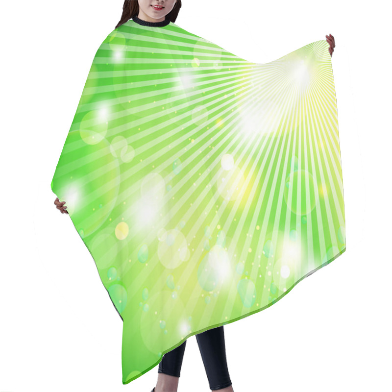 Personality  Green light background, vector illustration hair cutting cape
