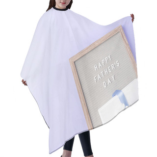 Personality  Happy Fathers Day Greeting Card With Letter Board And Present Hair Cutting Cape