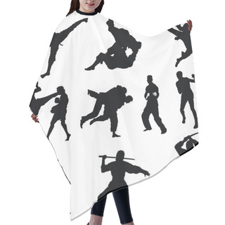 Personality  Combat Sports Silhouettes Hair Cutting Cape