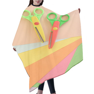 Personality  Some Colorful Papers And Scissors - Ready For Scrapbooking Hair Cutting Cape