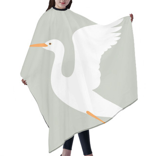 Personality  Heron  Vector Illustration  Flat Style    Profile View Hair Cutting Cape