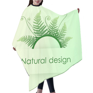 Personality  Vector Green Background With Fern Leafs Hair Cutting Cape