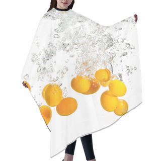 Personality  Yellow Oranges Falling Into Water Hair Cutting Cape