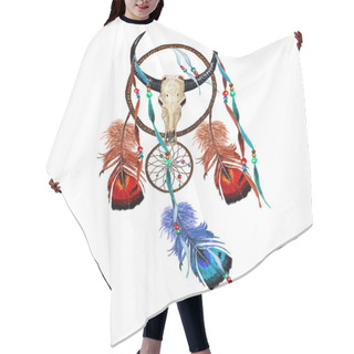 Personality  Watercolor Dreamcatcher, Buffalo Skull Hair Cutting Cape