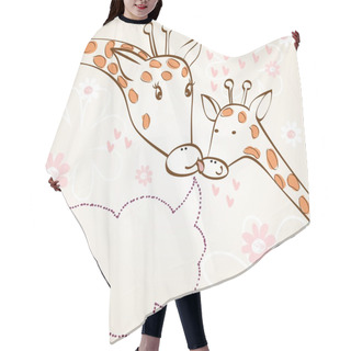 Personality  Giraffe And Mom Hair Cutting Cape