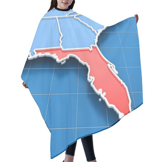 Personality  3d Render Of USA Map With Florida State Highlighted Hair Cutting Cape