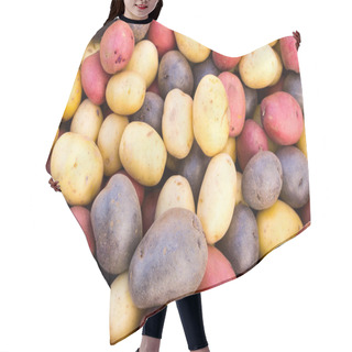Personality  Colorful Fresh Potatoes On Display Hair Cutting Cape