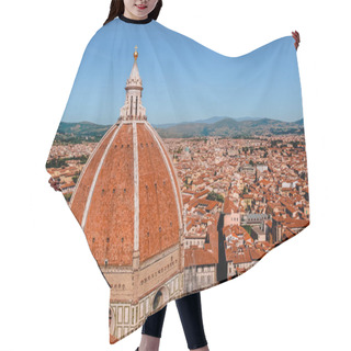 Personality  FLORENCE, ITALY - JULY 17, 2017: Aerial View Of Basilica Di Santa Maria Del Fiore And Rooftops In Florence, Italy  Hair Cutting Cape