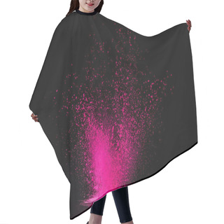 Personality  Pink Holi Powder Explosion On Black, Traditional Indian Festival Of Colours Hair Cutting Cape