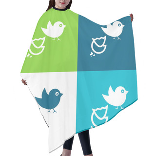Personality  Black Bird And Broken Egg Flat Four Color Minimal Icon Set Hair Cutting Cape