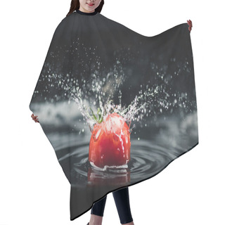 Personality  Fresh Tomato Falling In Water Hair Cutting Cape