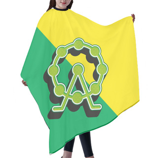 Personality  Big Ferris Wheel Green And Yellow Modern 3d Vector Icon Logo Hair Cutting Cape