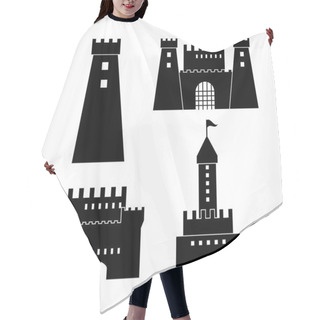 Personality  Castle Icon. Palace Design. Flat Illustration, Vector Hair Cutting Cape