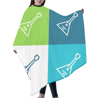 Personality  Balalaika Flat Four Color Minimal Icon Set Hair Cutting Cape