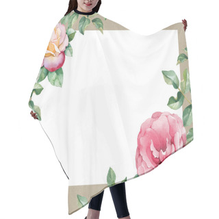 Personality  Watercolor Illustration Of Rose Flowers Hair Cutting Cape