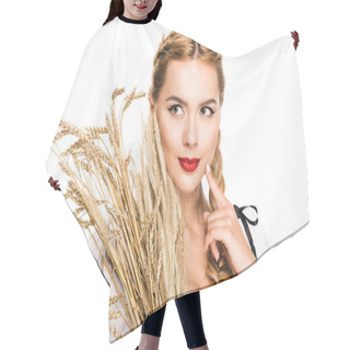 Personality  Girl With Wheat Ears  Hair Cutting Cape