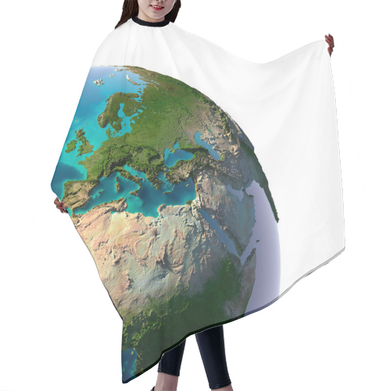 Personality  Realistic Planet Earth with natural water hair cutting cape