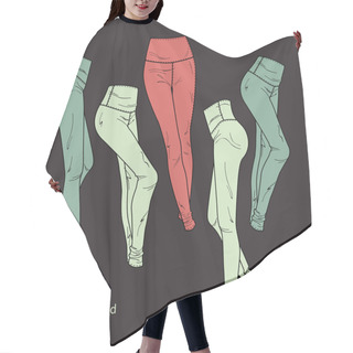 Personality  Vector Background With Pants. Hair Cutting Cape