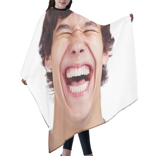 Personality  Happy Teenage Laugh Closeup Hair Cutting Cape