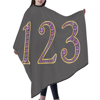 Personality  123 Amethyst Jeweled Font With Gold Channels Hair Cutting Cape
