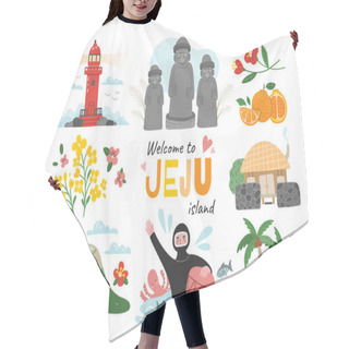Personality  Welcome To Jeju Island Travel Poster Design Hair Cutting Cape