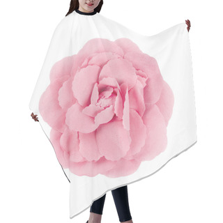 Personality  Pink Brooch Flower Isolated On White Background Hair Cutting Cape