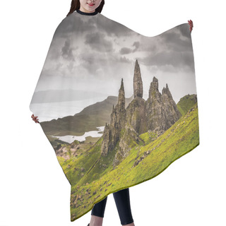 Personality  Landscape View Of Old Man Of Storr Rock Formation, Scotland Hair Cutting Cape