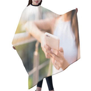Personality  Woman Using Cellphone Hair Cutting Cape