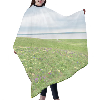Personality  Spring Landscape With Blossoming Wild Flowers Hair Cutting Cape