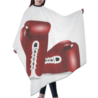 Personality  Pair Of Shiny, Red And White Boxing Gloves On Grey Background Hair Cutting Cape