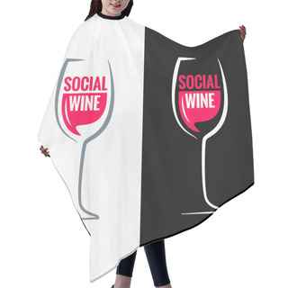 Personality  Wine Glass Social Media Concept Background Hair Cutting Cape