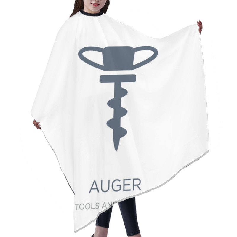 Personality  Auger Icon Vector On White Background, Auger Trendy Filled Icons From Tools And Utensils Collection, Auger Vector Illustration Hair Cutting Cape