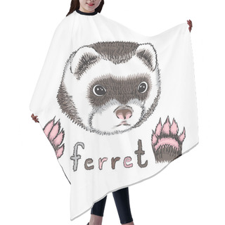 Personality  Funny Ferret On A White Background Hair Cutting Cape