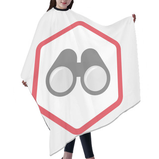 Personality  Isolated Hexagon With A Binoculars Hair Cutting Cape