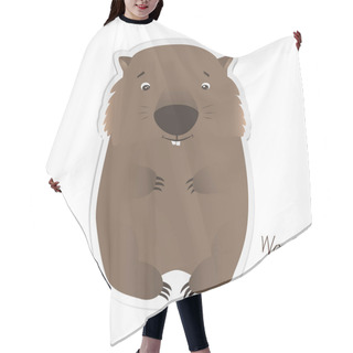 Personality  Wombat Sticker, Patch Isolated On White Background Hair Cutting Cape