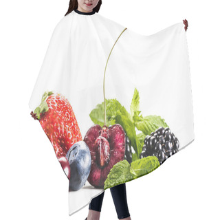 Personality  Assorted Berries And Mint Leaves Hair Cutting Cape