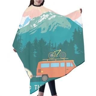 Personality  Retro Print Trip To The Mountains Hair Cutting Cape