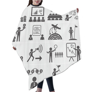 Personality  Human Resource, Business And Management Icon Set Hair Cutting Cape