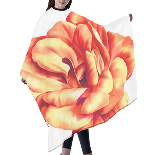 Personality  Red And Orange Rose Flower Hair Cutting Cape