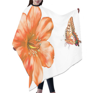 Personality  Flower And Red Butterfly Hair Cutting Cape