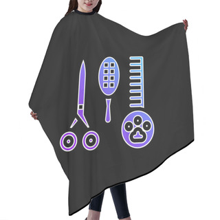 Personality  Beauty Saloon Blue Gradient Vector Icon Hair Cutting Cape
