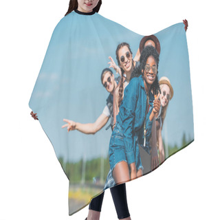 Personality  Multiethnic Happy Friends Hair Cutting Cape