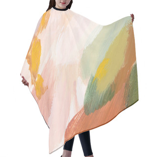 Personality  Abstract Hand Painted Watercolor Background. Stylish Expressive Colorful Brush Strokes Texture. Modern Artistic Painting. Cheerful Vibrant Festive Artwork. Fashion Art Print. Bold Smears Drawing. Hair Cutting Cape