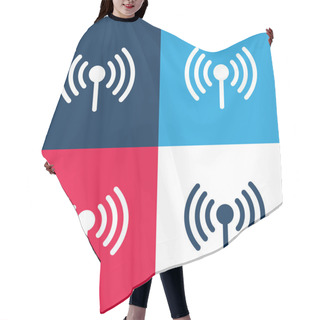 Personality  Antenna Blue And Red Four Color Minimal Icon Set Hair Cutting Cape