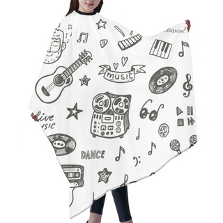 Personality  Hand Drawn Music Set. Hair Cutting Cape