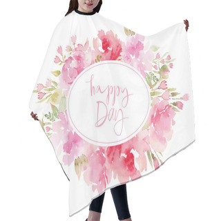 Personality  Peonies Watercolor. Hair Cutting Cape