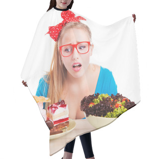 Personality  Choice Between Junk And Healthy Food Hair Cutting Cape