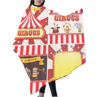 Personality  Set Of Circus Template Hair Cutting Cape