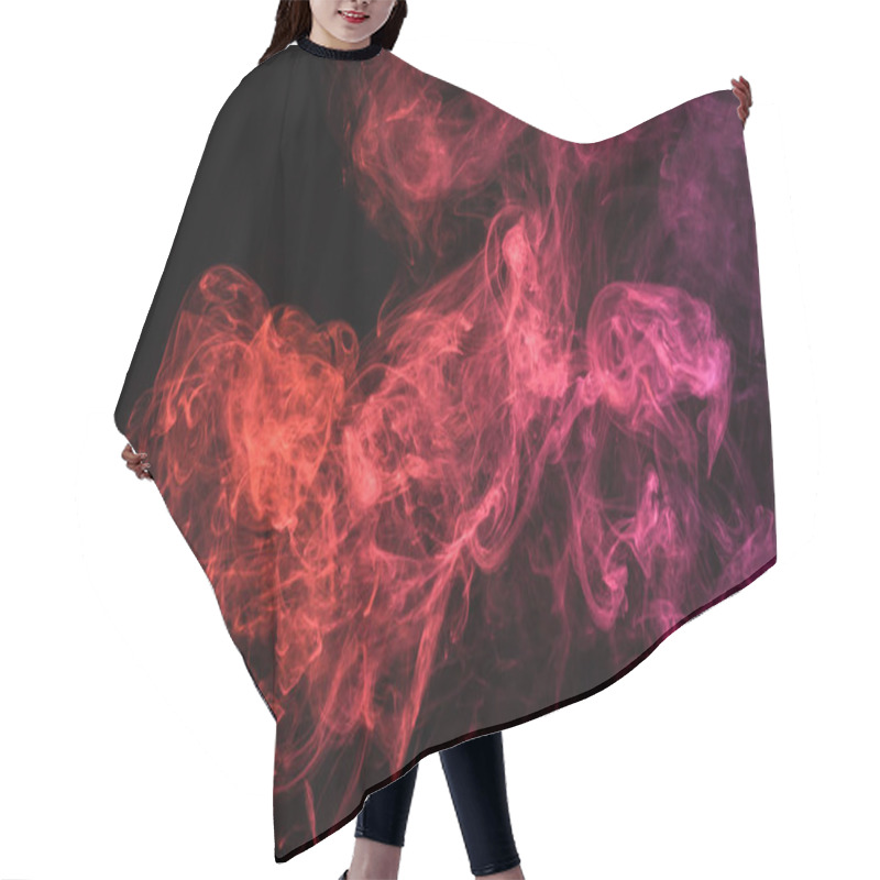 Personality  Red Spiritual Smoky Swirl On Black Background Hair Cutting Cape