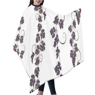 Personality  Set Of Seamless Ornaments With Vines Of Grapes. Hair Cutting Cape